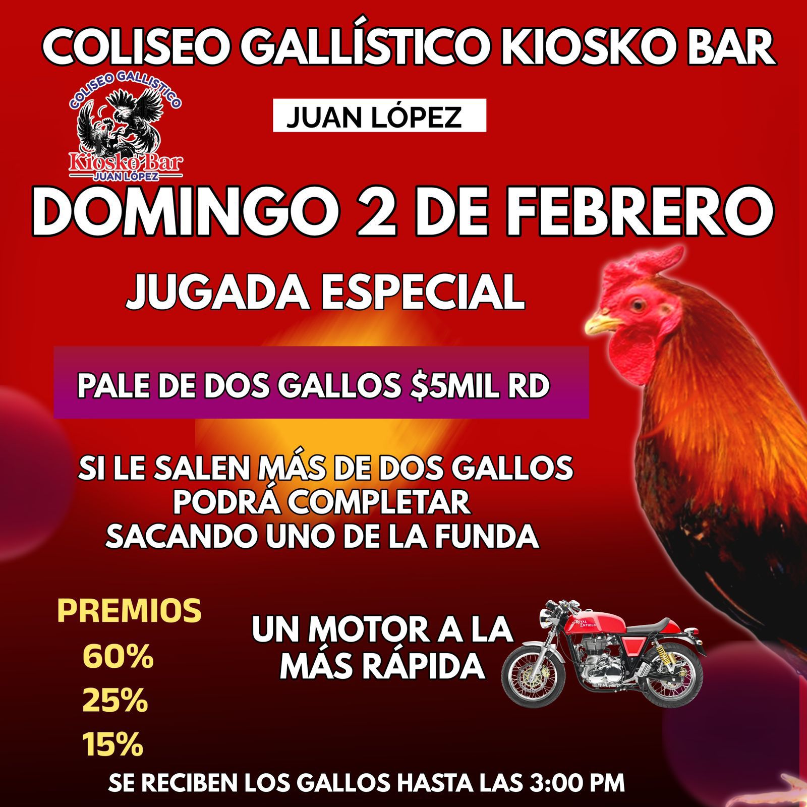 JUGADA ESPECIAL PALE DE DOS GALLOS
